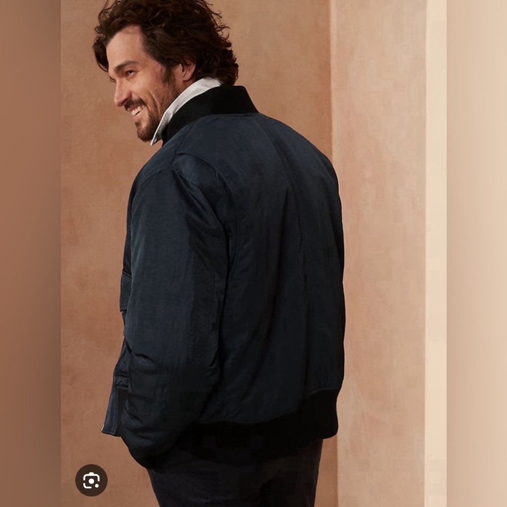 Banana Republic Men's Navy Bomber Jacket - Picture 2 of 9